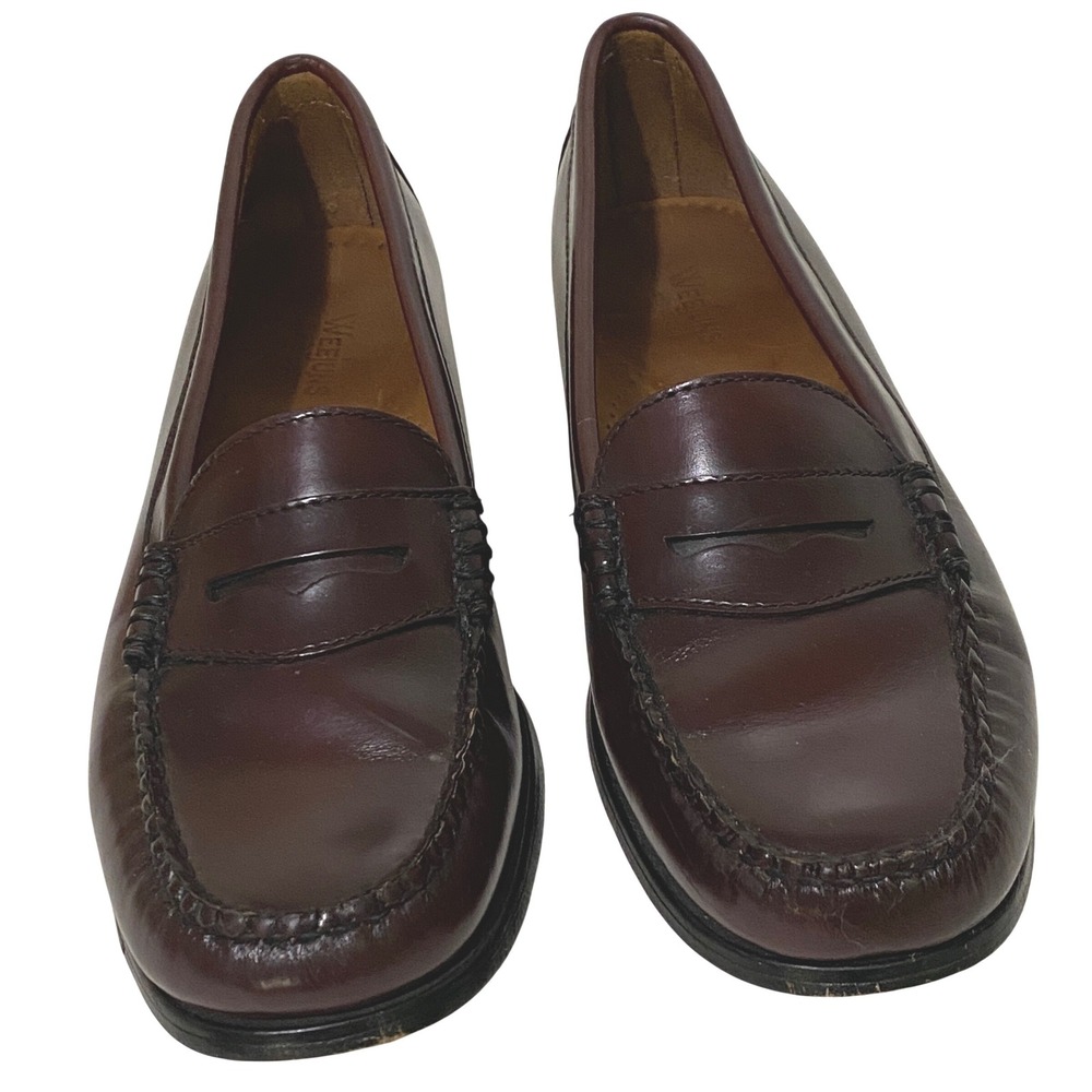 GH Bass Weejuns Wayfarer Burgundy Leather Penny Loafers Mens 8 Preppy Academia